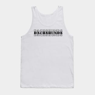 Dachshunds Retro Stacked Text Plain Tank Top